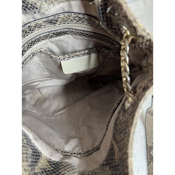 Michael Kors Womens Snake Skin Shoulder Bag With Chain Strap & Crossbody Option - Picture 6 of 11